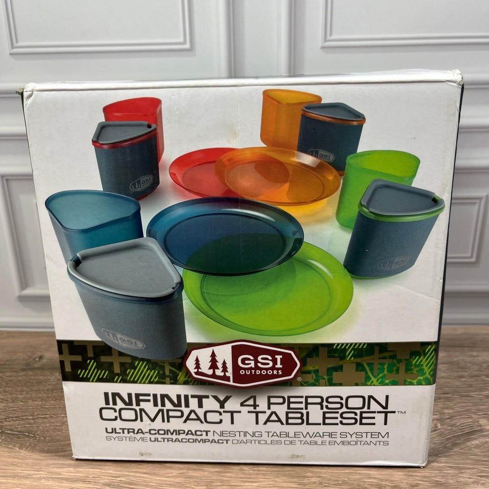 GSI Outdoors Infinity 4 Person Compact Tableset Multicolor Camping Set